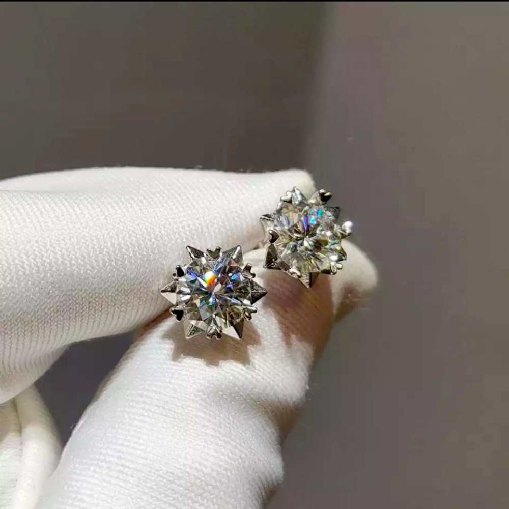 🌟 Luxury Sterling Silver Simulated Stud Earrings